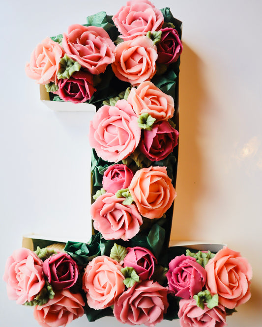 Deluxe number box floral cupcakes -standard size (number of cupcakes varies by box)