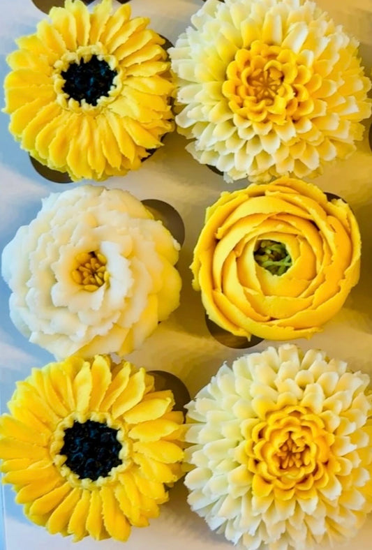 6 Classic floral cupcakes box- standard size