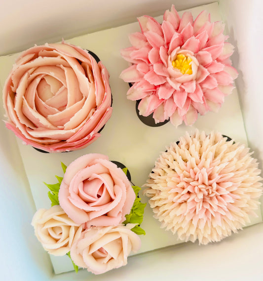 4 Classic floral cupcakes box- standard size